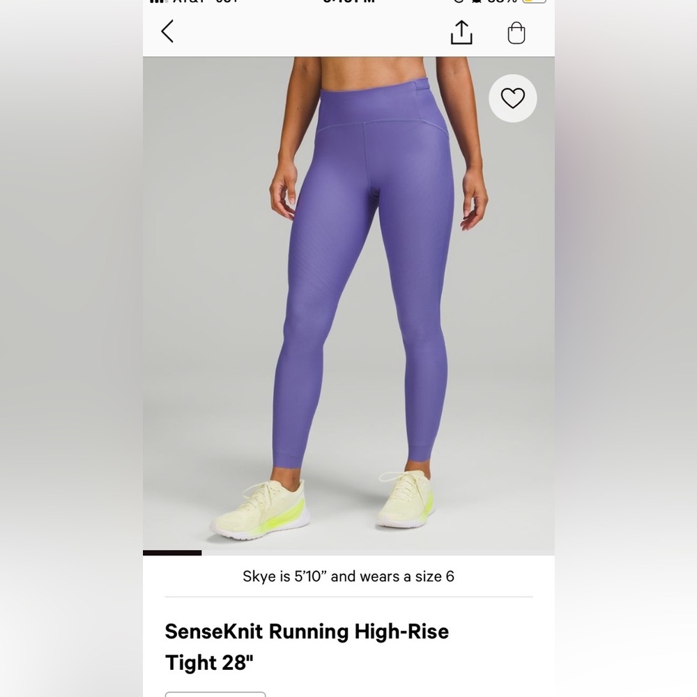*NWOT* Lululemon SenseKnit Running High-Rise Tight 28" - size 4, Charged Indigo